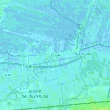 Rübke topographic map, elevation, terrain