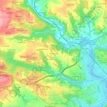 La Coudraie topographic map, elevation, terrain