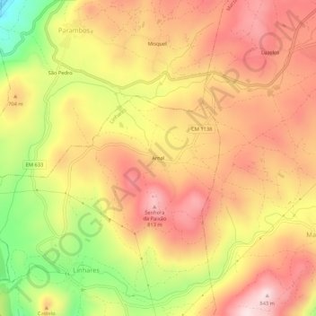 Arnal topographic map, elevation, terrain