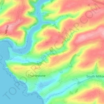 East Buckland topographic map, elevation, terrain
