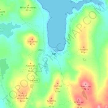Aith topographic map, elevation, terrain