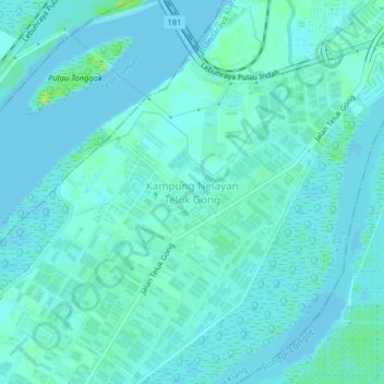 Kampung Nelayan Telok Gong topographic map, elevation, terrain