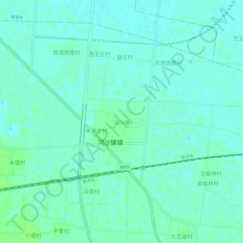 河沙镇 topographic map, elevation, terrain