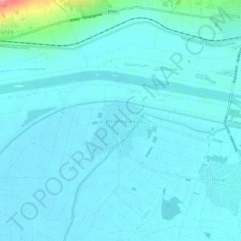 Megalochori topographic map, elevation, terrain