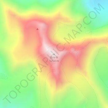 Gangshika topographic map, elevation, terrain