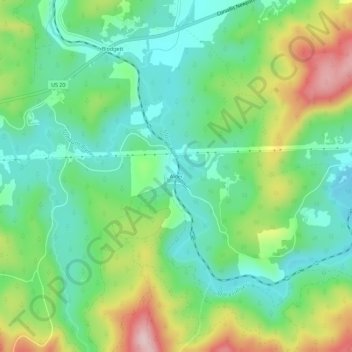 Alder topographic map, elevation, terrain