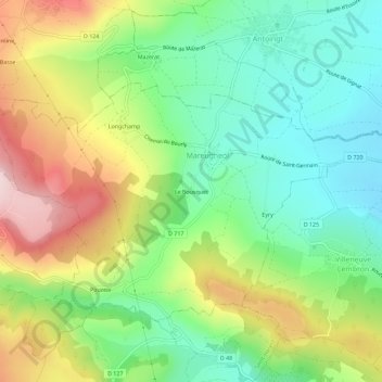 Le Bousquet topographic map, elevation, terrain