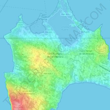 San Francisco Javier topographic map, elevation, terrain