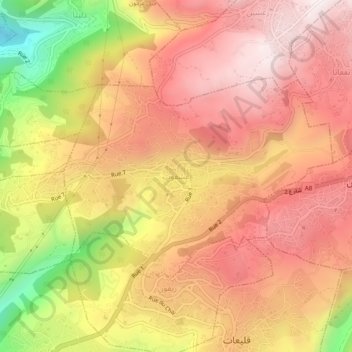 Ashqout topographic map, elevation, terrain