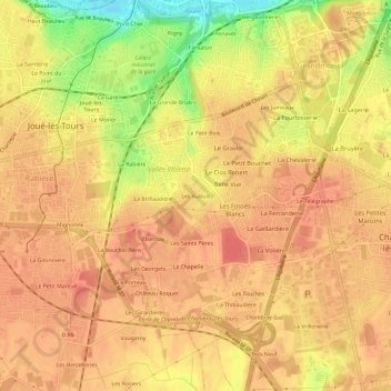 Les Aubuis topographic map, elevation, terrain