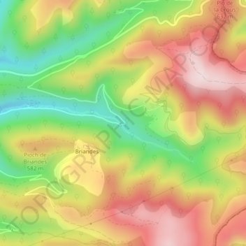 Platane topographic map, elevation, terrain