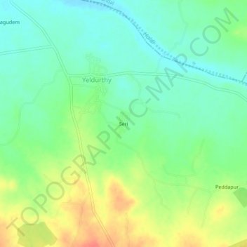 Seri topographic map, elevation, terrain