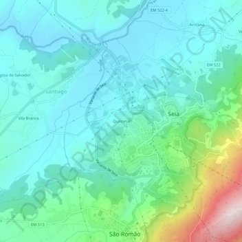 Quintela topographic map, elevation, terrain