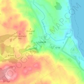 Leswalt topographic map, elevation, terrain
