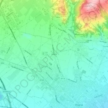 Casette topographic map, elevation, terrain