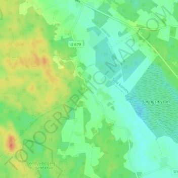 Svarttorp topographic map, elevation, terrain