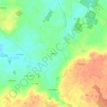 Le Breuil topographic map, elevation, terrain