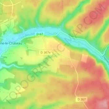 La Placardelle topographic map, elevation, terrain