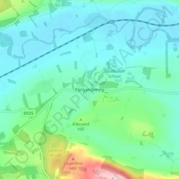 Forgandenny topographic map, elevation, terrain