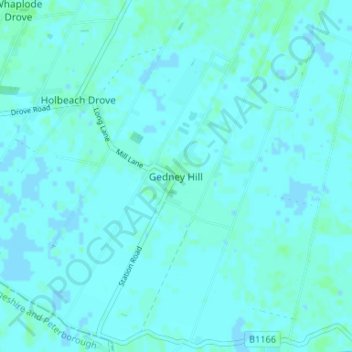 Gedney Hill topographic map, elevation, terrain