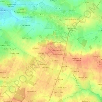 Le Plessis topographic map, elevation, terrain