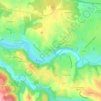 Labattude topographic map, elevation, terrain