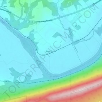 Level Corner topographic map, elevation, terrain