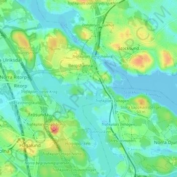 Tivoli topographic map, elevation, terrain