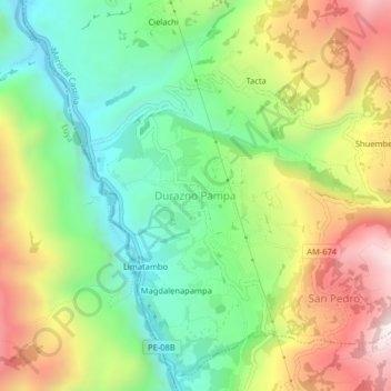 Durazno Pampa topographic map, elevation, terrain
