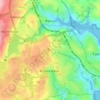 Lower Kergilliack topographic map, elevation, terrain