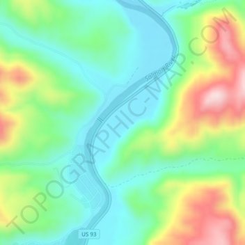 Elk Bend topographic map, elevation, terrain