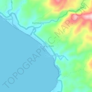 Pagar Dalam topographic map, elevation, terrain