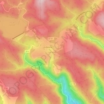 Les Salvis topographic map, elevation, terrain
