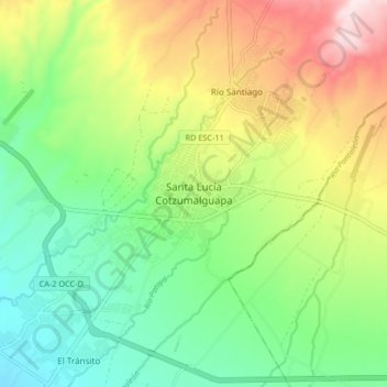 Santa Lucía Cotzumalguapa topographic map, elevation, terrain