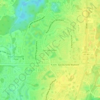 Sun City Center topographic map, elevation, terrain