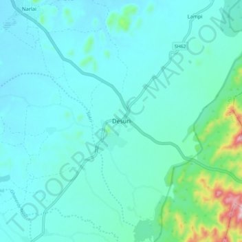 Desuri topographic map, elevation, terrain