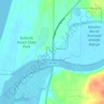 Bullards topographic map, elevation, terrain
