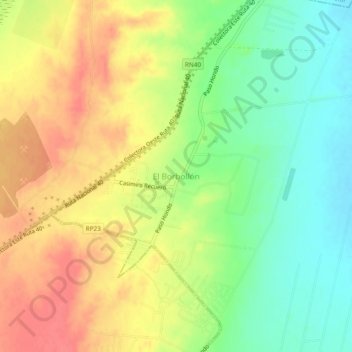 El Borbollón topographic map, elevation, terrain