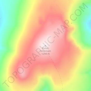 Indian Mountain topographic map, elevation, terrain