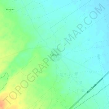 Culluri topographic map, elevation, terrain