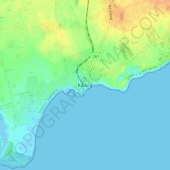 Rødvig topographic map, elevation, terrain