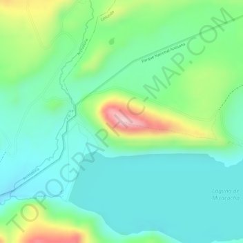 Cóndor viewpoint topographic map, elevation, terrain