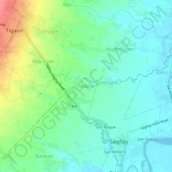 Mabca topographic map, elevation, terrain