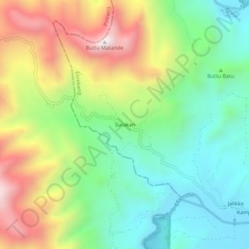 Surakan topographic map, elevation, terrain