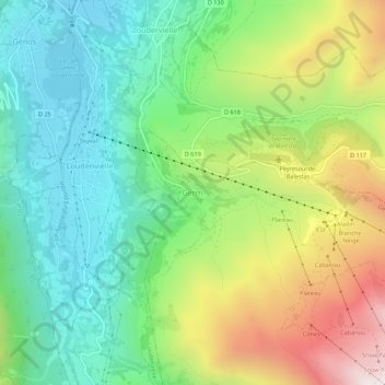 Germ topographic map, elevation, terrain