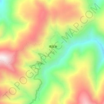 坑古 topographic map, elevation, terrain