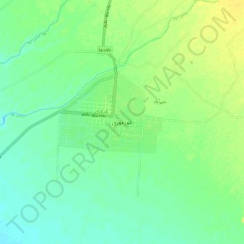 Ghorghori topographic map, elevation, terrain