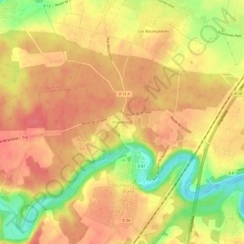 Chanteloup topographic map, elevation, terrain