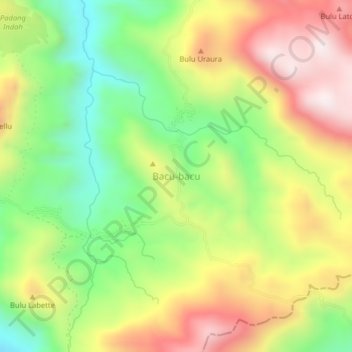Bacu-bacu topographic map, elevation, terrain