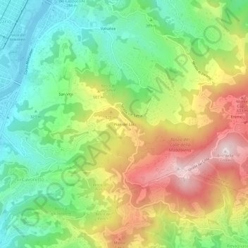Pian del Lot topographic map, elevation, terrain